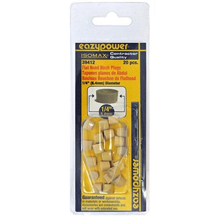 Eazypower Eazypower 39412 0.25 in. Flat Head Plug - 20 Pack 132239